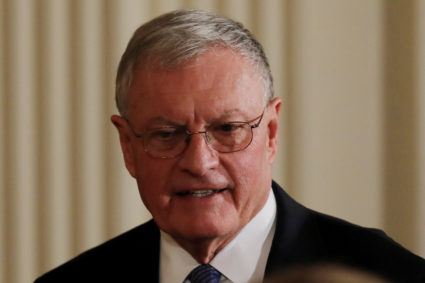 The vice president’s national security adviser retired General Keith Kellogg arrives for a joint news conference between U.S. President Donald Trump and Israeli Prime Minister Benjamin Netanyahu at the White House in Washington, U.S., February 15, 2017. REUTERS/Carlos Barria