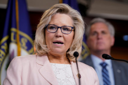 House Republican Conference Chair Liz Cheney speaks at a news conference on Capitol Hill in Washington, U.S., May 8, 2019. REUTERS/Aaron P. Bernstein