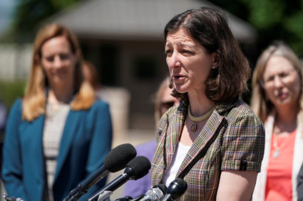 Rep. Elaine Luria (D-VA) speaks about the formation of the Congressional Servicewomen and Women Veterans Caucus on Capitol Hill in Washington, U.S., May 15, 2019.. By Joshua Roberts/Reuters.