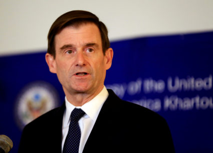 U.S. Under Secretary for Political Affairs David Hale addresses a news conference at U.S. Embassy in Khartoum, Sudan August 7, 2019. Photo by Mohamed Nureldin Abdallah/Reuters