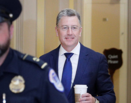 Kurt Volker, President Donald Trump's former envoy to Ukraine arrives at the U.S. Capitol to be interviewed by staff for three U.S. House of Representatives committees as part of the impeachment inquiry into the president's dealings with Ukraine, in Washington, U.S., October 3, 2019. Photo by Tom Brenner/Reuters