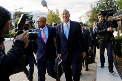 U.S. Ambassador to the European Union Gordon Sondland arrives to testify behind closed-doors as part of the House of Representatives' impeachment inquiry into President Donald Trump on Capitol Hill in Washington, U.S., October 17, 2019. Photo by Carlos Jasso/Reuters