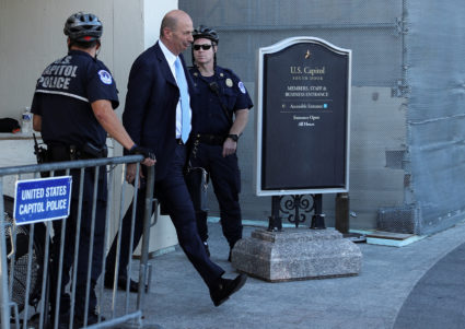 U.S. Ambassador to the European Union Gordon Sondland departs after testifying at a closed-door deposition as part of the U.S. House of Representatives impeachment inquiry into U.S. President Trump led by the House Intelligence, House Foreign Affairs and House Oversight and Reform Committees on Capitol Hill in Washington, U.S., October 28, 2019. Photo by Siphiwe Sibeko/Reuters