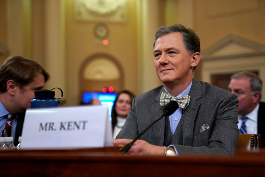George Kent, deputy assistant secretary of state for European and Eurasian Affairs, at a House Intelligence Committee hear...