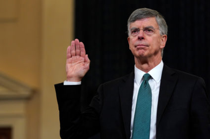 Ambassador Bill Taylor, charge d'affaires at the U.S. embassy in Ukraine appears at a House Intelligence Committee hearing as part of the impeachment inquiry into U.S. President Donald Trump on Capitol Hill in Washington, U.S., November 13, 2019. REUTERS/Jonathan Ernst