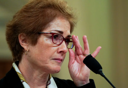 Marie Yovanovitch, former U.S. ambassador to Ukraine, testifies at a House Intelligence Committee committee hearing that is part of the House impeachment inquiry into U.S. President Donald Trump on Capitol Hill in Washington, U.S., November 15, 2019. REUTERS/Sarah Silbiger