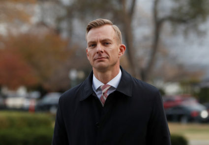 David Holmes, the counselor for Political Affairs at the U.S. embassy in Ukraine, arrives to appear for a closed-door deposition as part of the impeachment inquiry into U.S. President Donald Trump on Capitol Hill in Washington, U.S., November 15, 2019. Photo by Yara Nardi/Reuters