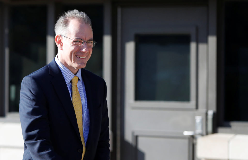 Mark Sandy, official of the Office of Management and Budget, arrives for a closed-door deposition as part of the House of ...