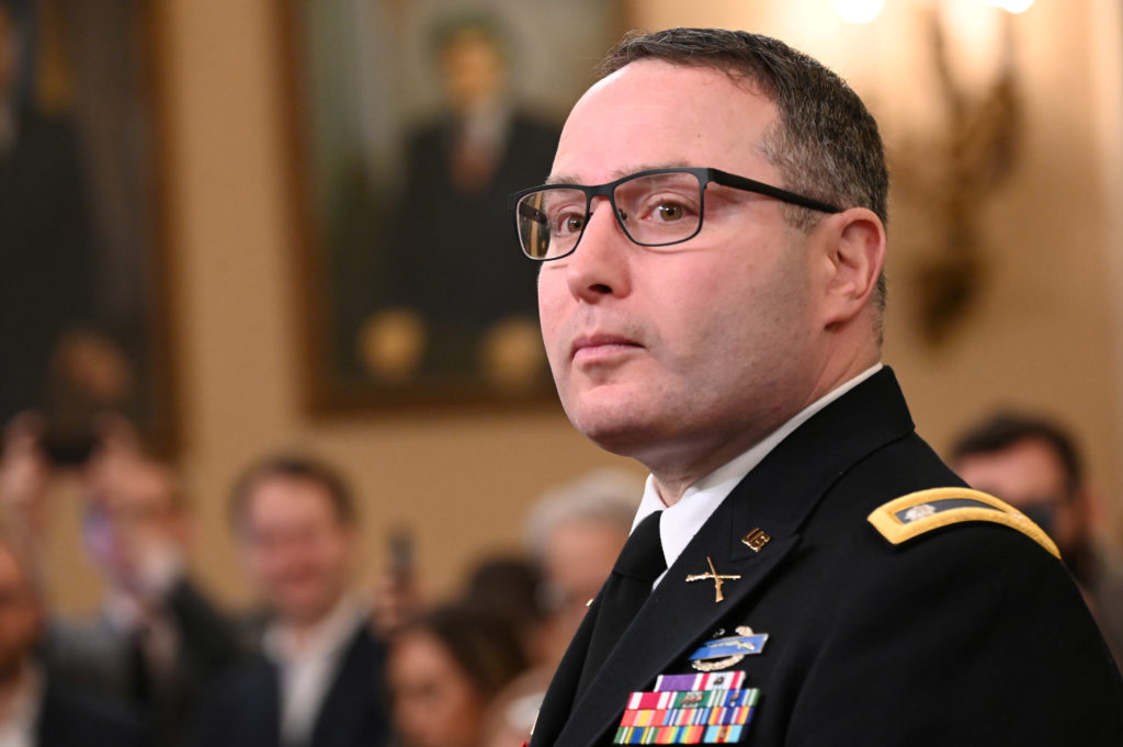 Alexander Vindman, director for European Affairs at the National Security Council, arrives to testify before a House Intel...