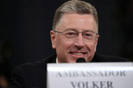Former U.S. special envoy to Ukraine Kurt Volker testifies before a House Intelligence Committee hearing as part of the impeachment inquiry into U.S. President Donald Trump on Capitol Hill in Washington, U.S., November 19, 1019. REUTERS/Loren Elliott