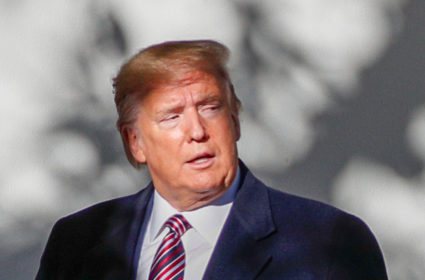 U.S. President Donald Trump walks after welcoming Bulgaria’s Prime Minister Boyko Borissov at the White House in Washington, U.S., November 25, 2019. Photo by Tom Brenner/Reuters