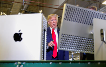 WATCH: &lsquo;It&rsquo;s over,&rsquo; Trump says of impeachment inquiry while at Apple plant