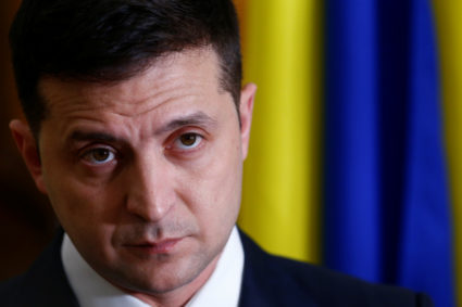 Ukraine's President Volodymyr Zelenskiy attends a news conference in Tallinn, Estonia November 26, 2019. Photo by REUTERS/Ints Kalnins