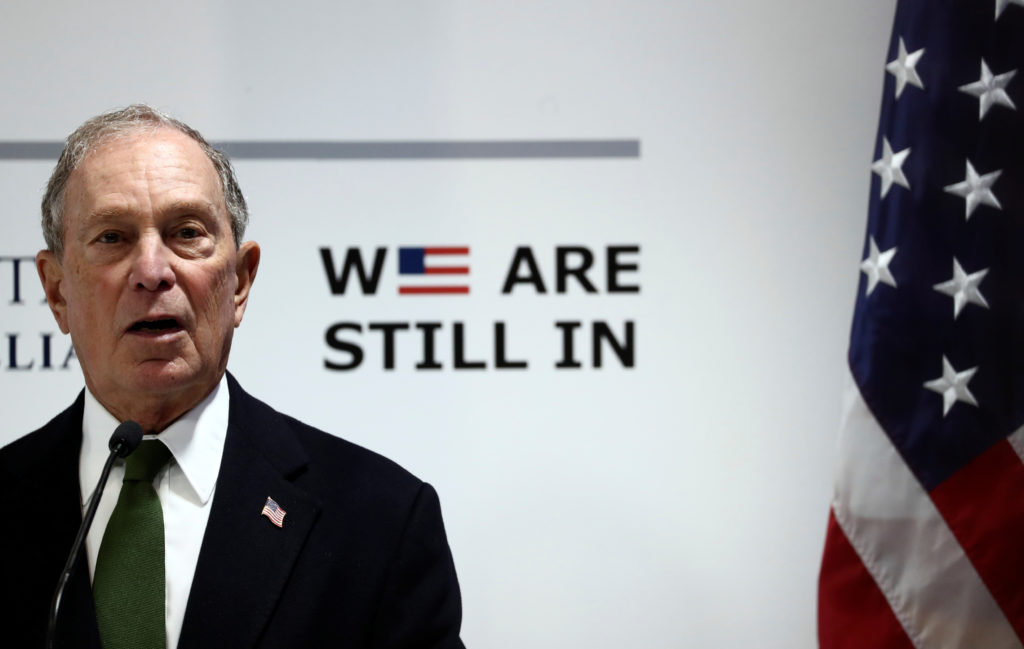 U.S. presidential hopeful Michael Bloomberg speaks during a panel at the U.N. Climate Change Conference (COP25) in Madrid,...