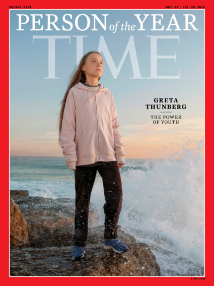 Time cover features Swedish teen climate activist Greta Thunberg named the magazine's Person of the Year for 2019 in this undated handout. TIME via REUTERS