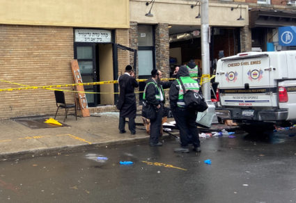 A picture of the scene the day after an hours-long gun battle with two men around a kosher market in Jersey City, New Jersey, U.S., December 11, 2019. Photo by Lloyd Mitchell/Reuters