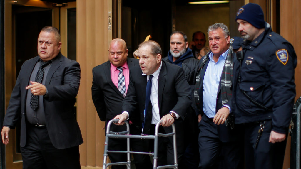 Film producer Harvey Weinstein exits the the New York Supreme Court in New York, U.S., December 11, 2019. Photo by Eduardo...