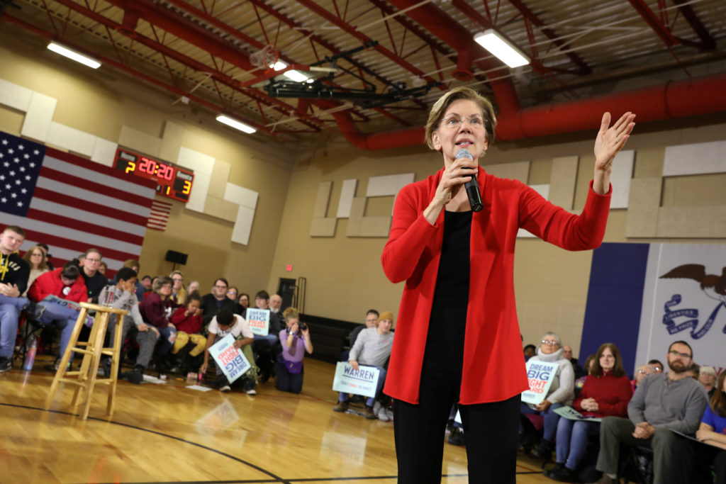 Democratic U.S. presidential candidate Senator Elizabeth Warren attends a town hall event in Ottumwa, Iowa, U.S. December ...