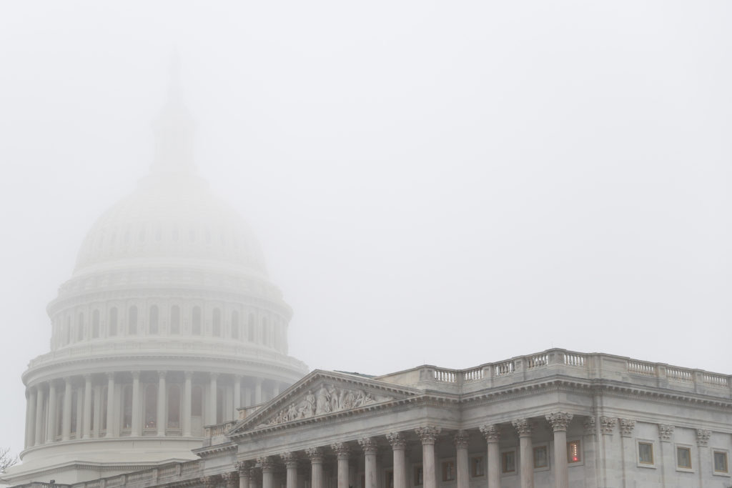 Heavy fog sits over the U.S. Capitol Rotunda ahead of a House Rules Committee hearing on the impeachment of U.S. President...