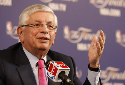 NBA Commissioner David Stern holds a news conference before Game 1 of the NBA Finals basketball playoff in Miami, Florida June 6, 2013. Phoot by Andrew Innerarity/Reuters