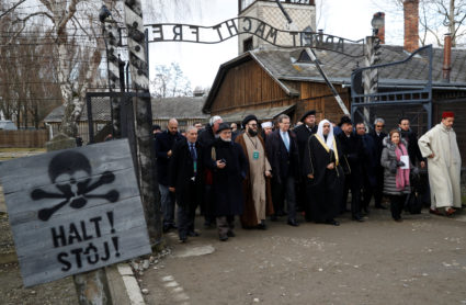 Mohammad Al-Issa, Secretary General of the Muslim World League and David Harris, CEO of the American Jewish Committee (AJC), visit the former Nazi German concentration and extermination camp Auschwitz I in Oswiecim, Poland, January 23, 2020. Photo by REUTERS/Kacper Pempel