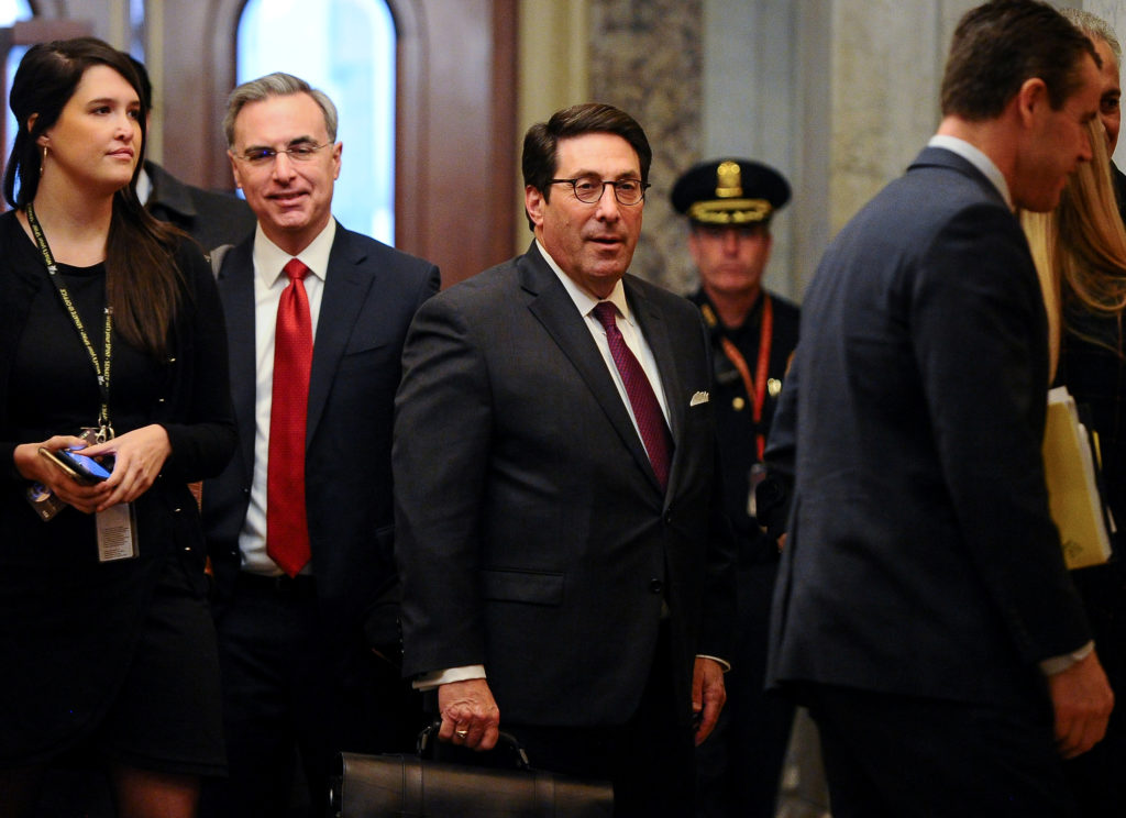 White House Counsel Pat Cipollone and U.S. President Donald Trump's personal attorney Jay Sekulow arrive at the U.S. Capit...