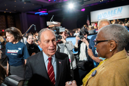 Democratic U.S. presidential candidate Mike Bloomberg greets supporters at the end of his campaign event "Women for Mike" in the Manhattan borough of New York City, New York, U.S., January 15, 2020. Photo by Eduardo Munoz/Reuters