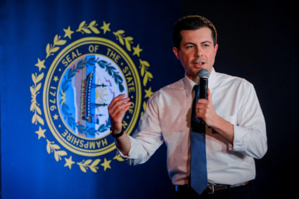 Democratic presidential candidate and former South Bend, Indiana mayor Pete Buttigieg speaks during a campaign stop in Portsmouth, New Hampshire, U.S., February 4, 2020. Photo by Brendan McDermid/Reuters