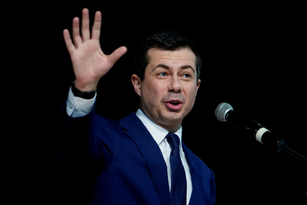 Democratic 2020 U.S. presidential candidate former South Bend, Indiana Mayor Pete Buttigieg attends the Ministers' Breakfa...