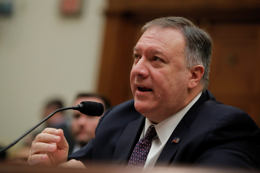 U.S. Secretary of State Mike Pompeo testifies before the House Foreign Affairs Committee hearing on “Trump administration ...