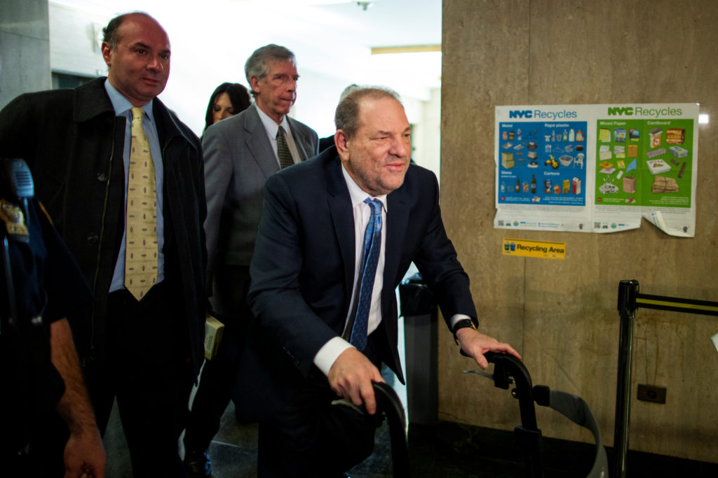 Film producer Harvey Weinstein arrives at New York Criminal Courtroom during his sexual assault trial in Manhattan. Photo ...