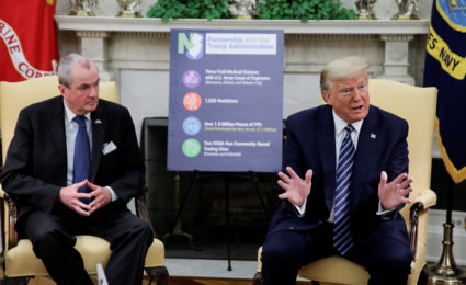 WATCH: Trump meets with New Jersey governor to discuss coronavirus efforts
