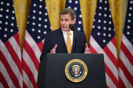 Tennessee Governor Bill Lee speaks on protecting Americas seniors from the COVID-19 pandemic in the East Room of the White House in Washington, DC on April 30, 2020. Photo by MANDEL NGAN/AFP via Getty Images