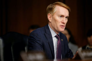 Senator James Lankford (R-OK) speaks during Senate Intelligence Committee hearing to answer questions related to Russian use of social media to influence U.S. elections, on Capitol Hill in Washington, U.S., November 1, 2017. REUTERS/Joshua Roberts