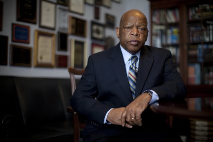 Congressman John Lewis (D-GA) is photographed in his offices in the Canon House office building on March 17, 2009 in Washington, D.C. The former Big Six leader of the civil rights movement was the architect and keynote speaker at the historic March on Washington in 1963. Photo by Jeff Hutchens/Getty Images