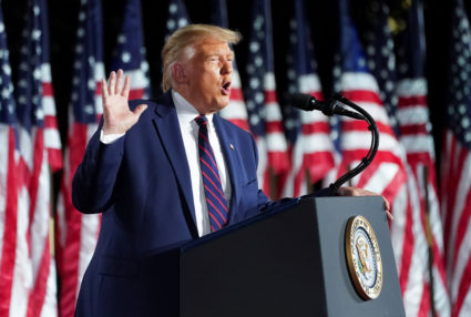 WATCH: Trump blasts Biden, defies pandemic on White House stage