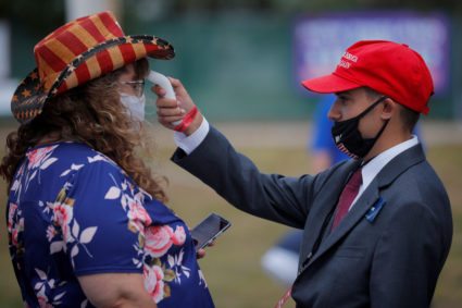 WATCH: Trump amplifies convention warnings about Biden at New Hampshire rally