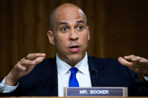 Sen. Cory Booker, D-N.J., asks a question during the Senate Judiciary Committee hearing titled ?Police Use of Force and Community Relations,? in Dirksen Senate Office Building in Washington, D.C., June 16, 2020. Photo by Tom Williams/Pool via REUTERS