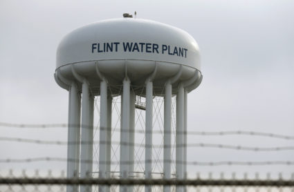 The Flint Water Plant tower is seen in Flint, Michigan, U.S. on February 7, 2016. Photo by Rebecca Cook//REUTERS