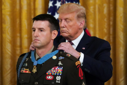 WATCH: Trump gives Medal of Honor to U.S. soldier who rescued hostages in Iraq