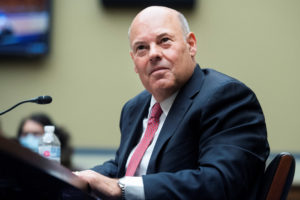 Postmaster General Louis DeJoy testifies during the House Oversight and Reform Committee hearing titled "Protecting the Timely Delivery of Mail, Medicine, and Mail-in Ballots," in Rayburn House Office Building on Monday, August 24, 2020. Photo by Tom Williams/Pool via REUTERS