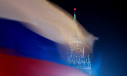 Russian flag flies with the Spasskaya Tower of Moscow's Kremlin in the background in Moscow, Russia February 27, 2019. Photo by Maxim Shemetov/REUTERS