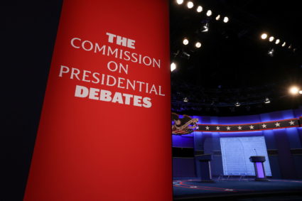 The stage awaits the second and final debate between 2020 U.S. presidential candidates President Donald Trump and Democratic nominee and former Vice President Joe Biden at the Curb Event Center that will host the October 22 debate at Belmont University in Nashville, Tennessee, U.S. October 22, 2020. Photo by Jonathan Ernst/REUTERS