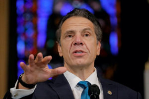 FILE PHOTO: New York Governor Andrew Cuomo delivers remarks on the coronavirus disease (COVID-19) at the Riverside Church in Manhattan, New York City, U.S., November 15, 2020. Photo by Andrew Kelly/Reuters