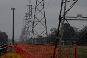 Overhead power lines are seen during record-breaking temperatures in Houston, Texas, U.S., February 17, 2021. Photo by Adrees Latif/REUTERS