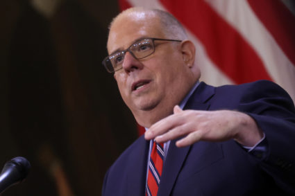 Maryland Governor Larry Hogan (R-MD) holds a news conference with updates about the state’s response to the coronavirus disease (COVID-19) pandemic at the Maryland State Capitol in Annapolis, Maryland, U.S. July 22, 2020. Photo by Jonathan Ernst/REUTERS