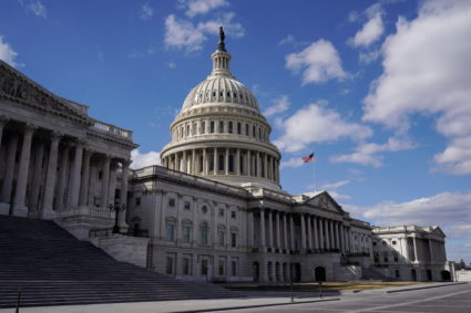 The sun shines on the U.S. Capitol after the Senate passed U.S. President Joe Biden's $1.9 trillion COVID-19 relief plan in a party-line vote in Washington, U.S., March 6, 2021.