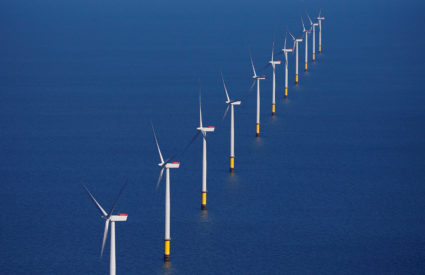 General view of the Walney Extension offshore wind farm operated by Orsted off the coast of Blackpool, Britain. Photo by Phil Noble/Reuters