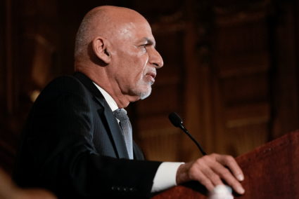Afghanistan's President Ashraf Ghani holds a news conference, in Washington