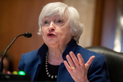 U.S. Treasury Secretary Janet Yellen testifies before the Senate Appropriations Subcommittee on Financial Services about the FY22 Treasury budget request on Capitol Hill, in Washington, DC, U.S., June 23, 2021. Photo by Shawn Thew/Pool via REUTERS